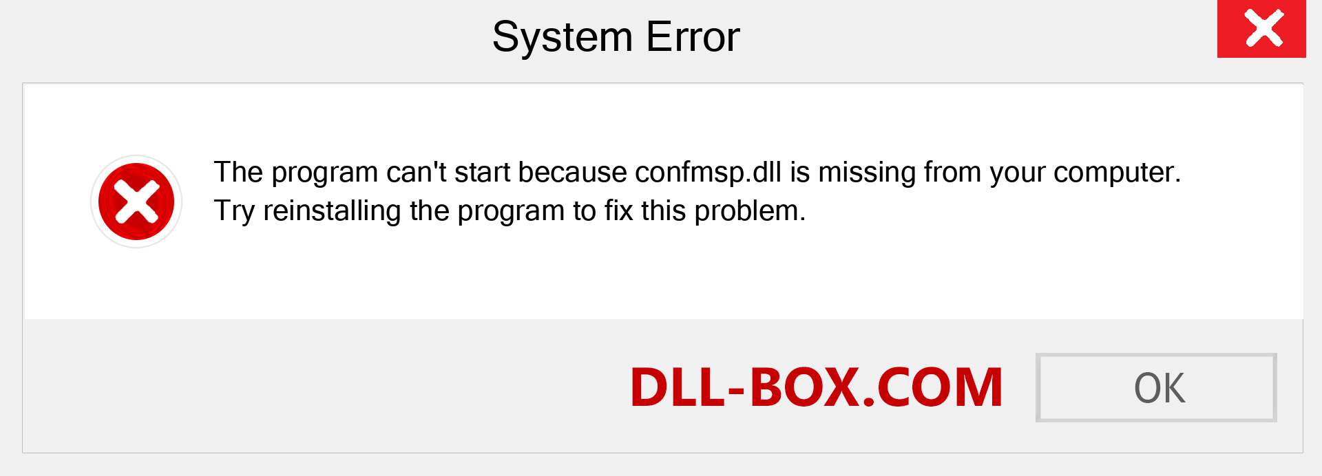  confmsp.dll file is missing?. Download for Windows 7, 8, 10 - Fix  confmsp dll Missing Error on Windows, photos, images