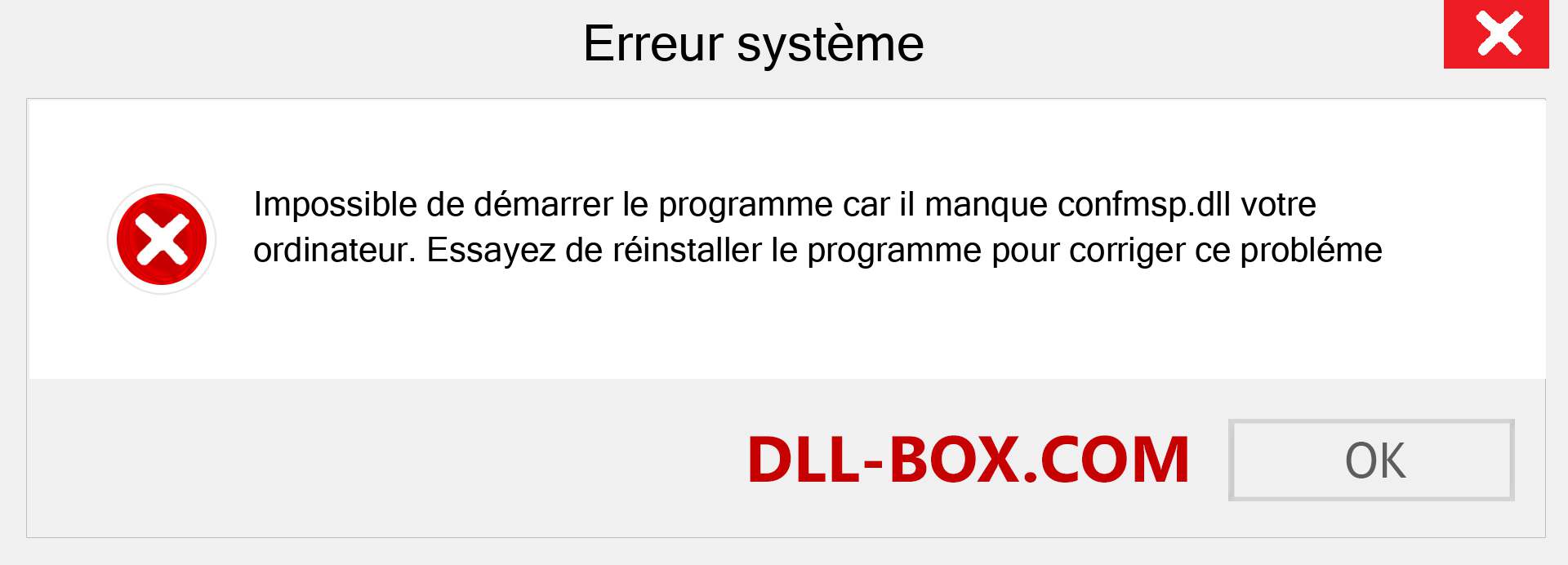 Le fichier confmsp.dll est manquant ?. Télécharger pour Windows 7, 8, 10 - Correction de l'erreur manquante confmsp dll sur Windows, photos, images